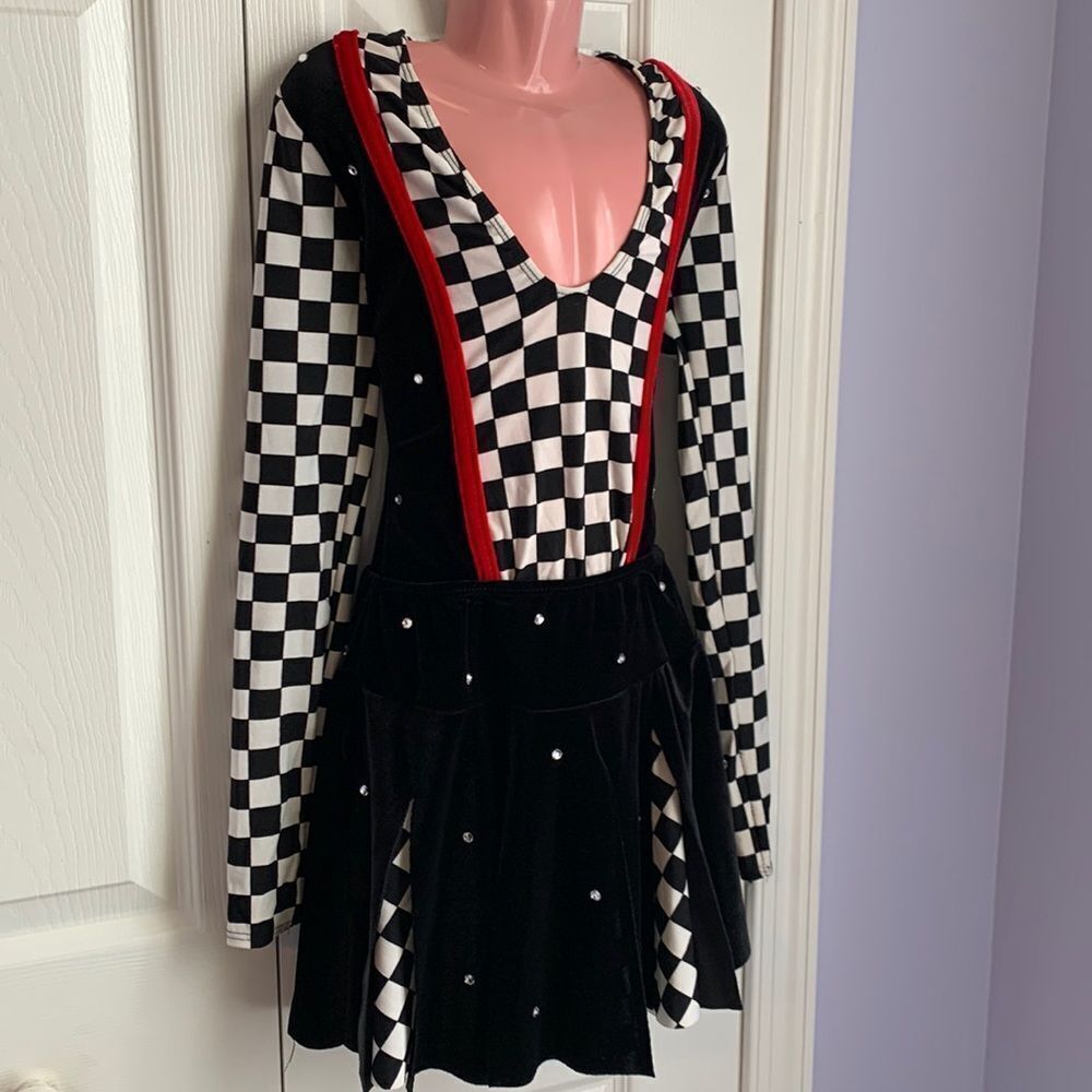 Art Stone Dancewear Shorts Leotard W/ Velour Skirt Costume Large Child